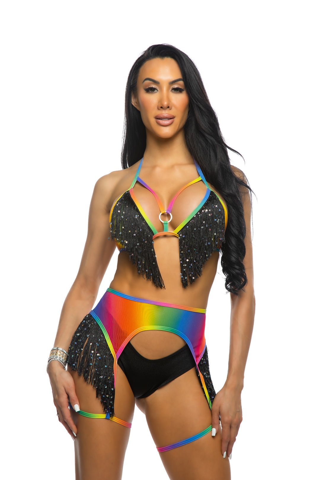 Roma Rave / Festival 2PC Shimmer & Fringe Short Set main image 1