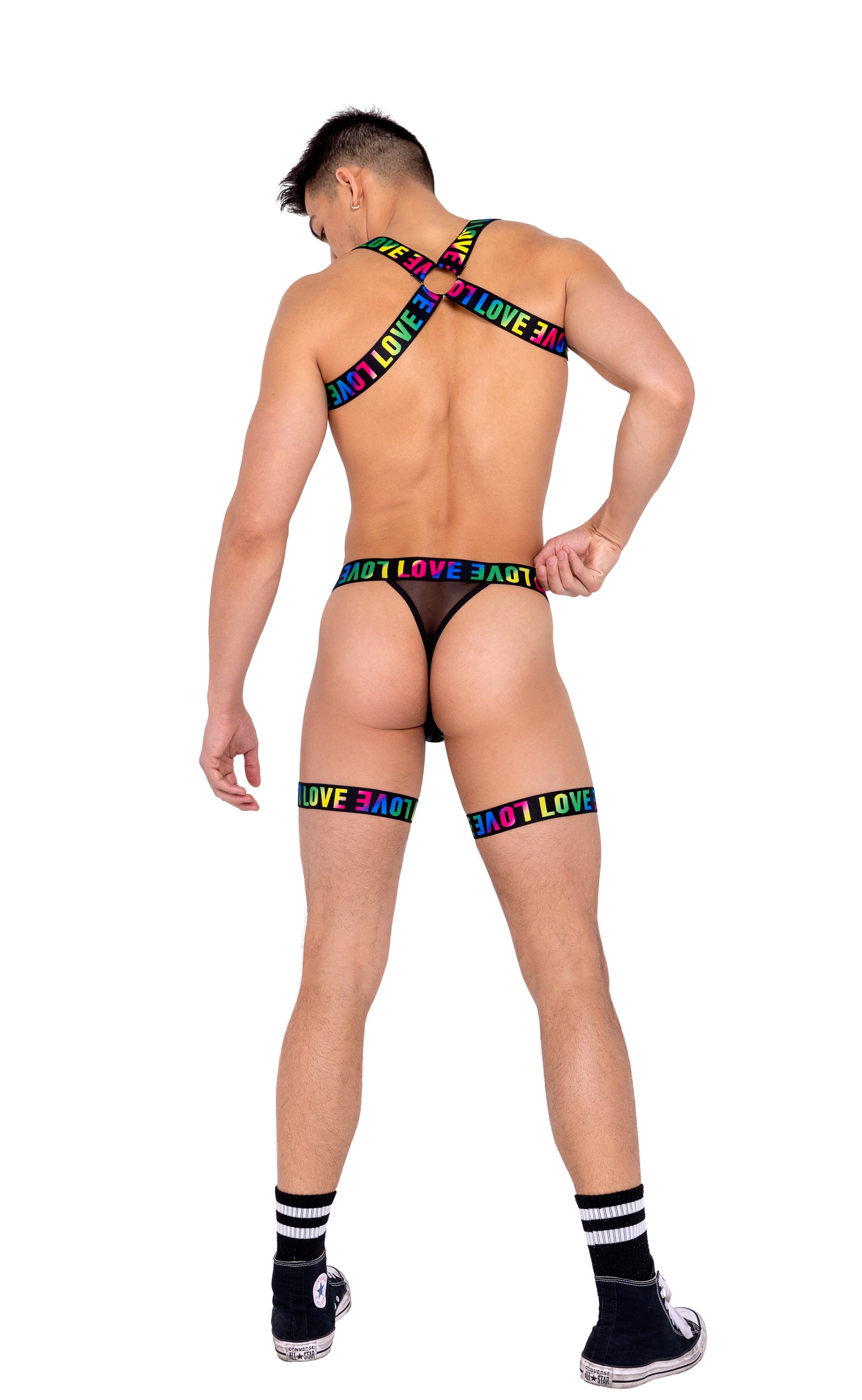Men’s Pride Harness with Chain & Ring Detail