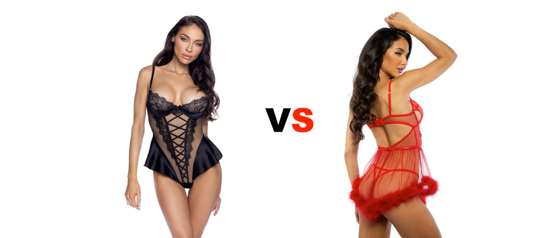 red vs black lingerie