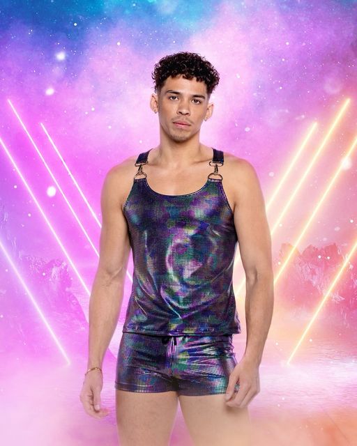 Roma Mens Rave Festival Rainbow Shimmer Camouflage Tank Top main image 1