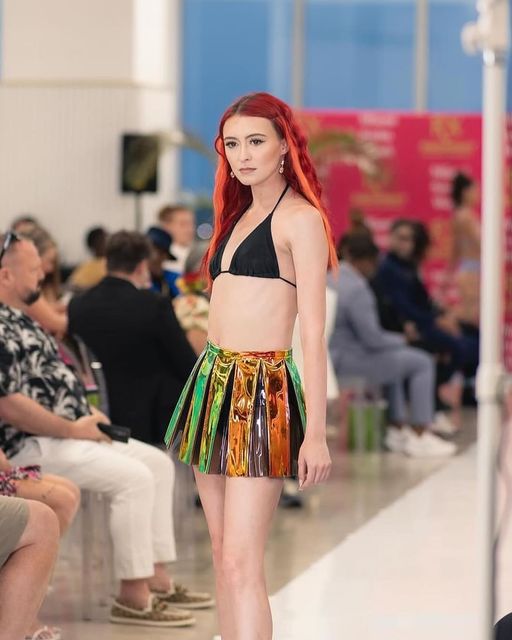 Shiny vinyl pleated mini rave skirt, view 1
