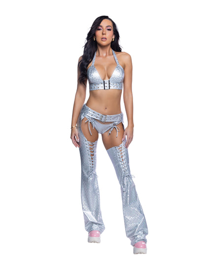 Silver Monogram Belted Festival Chaps