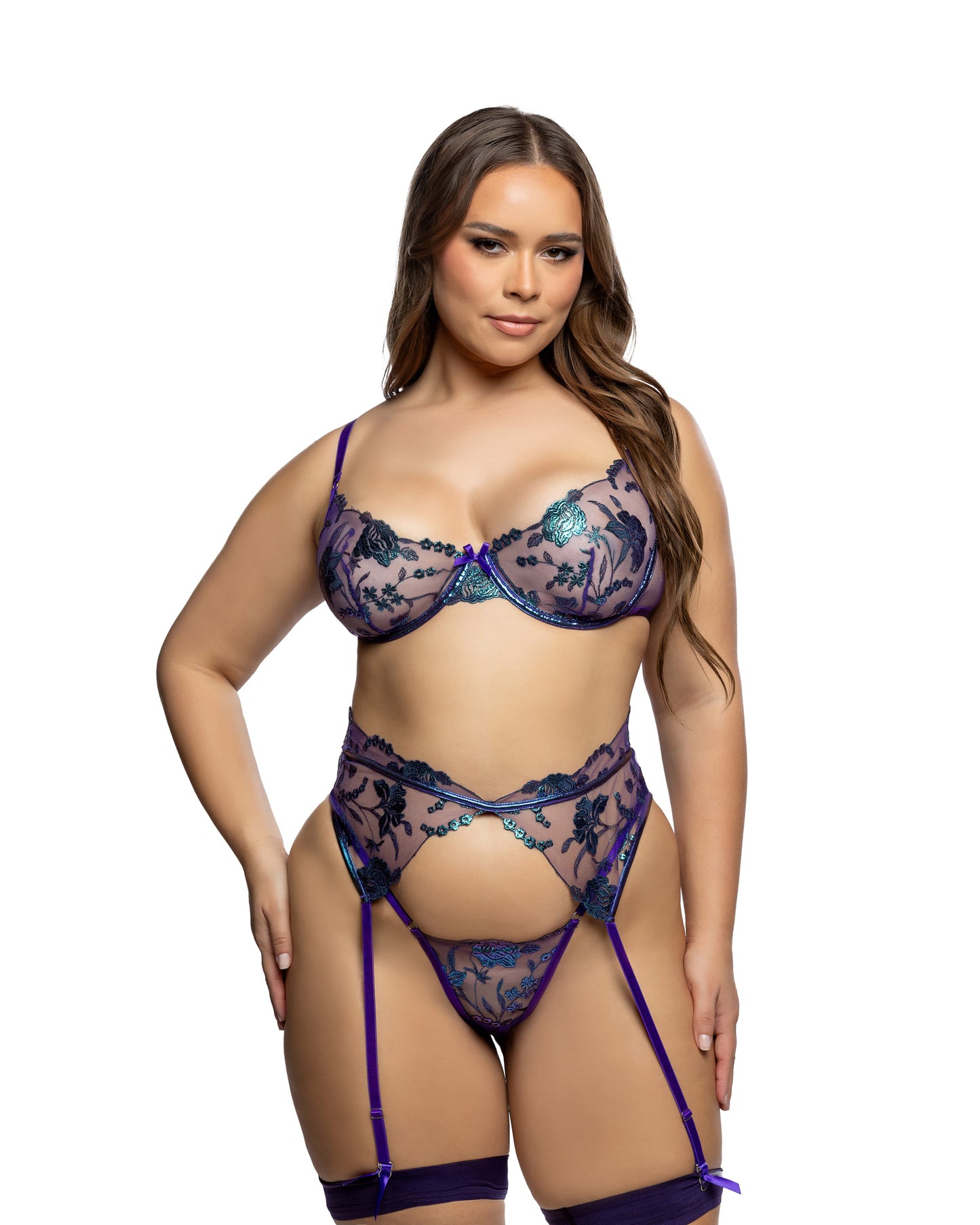 Electric Shimmer Garter Set