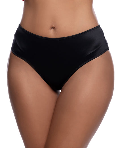 Black ruched booty shorts lingerie, view 1