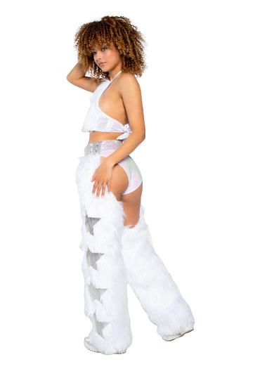 Light-Up Faux Fur/Glitter Vinyl Star Chaps