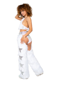 Light-Up Faux Fur/Glitter Vinyl Star Halter