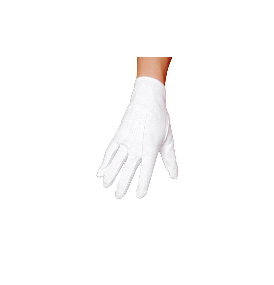 White wrist-length gloves