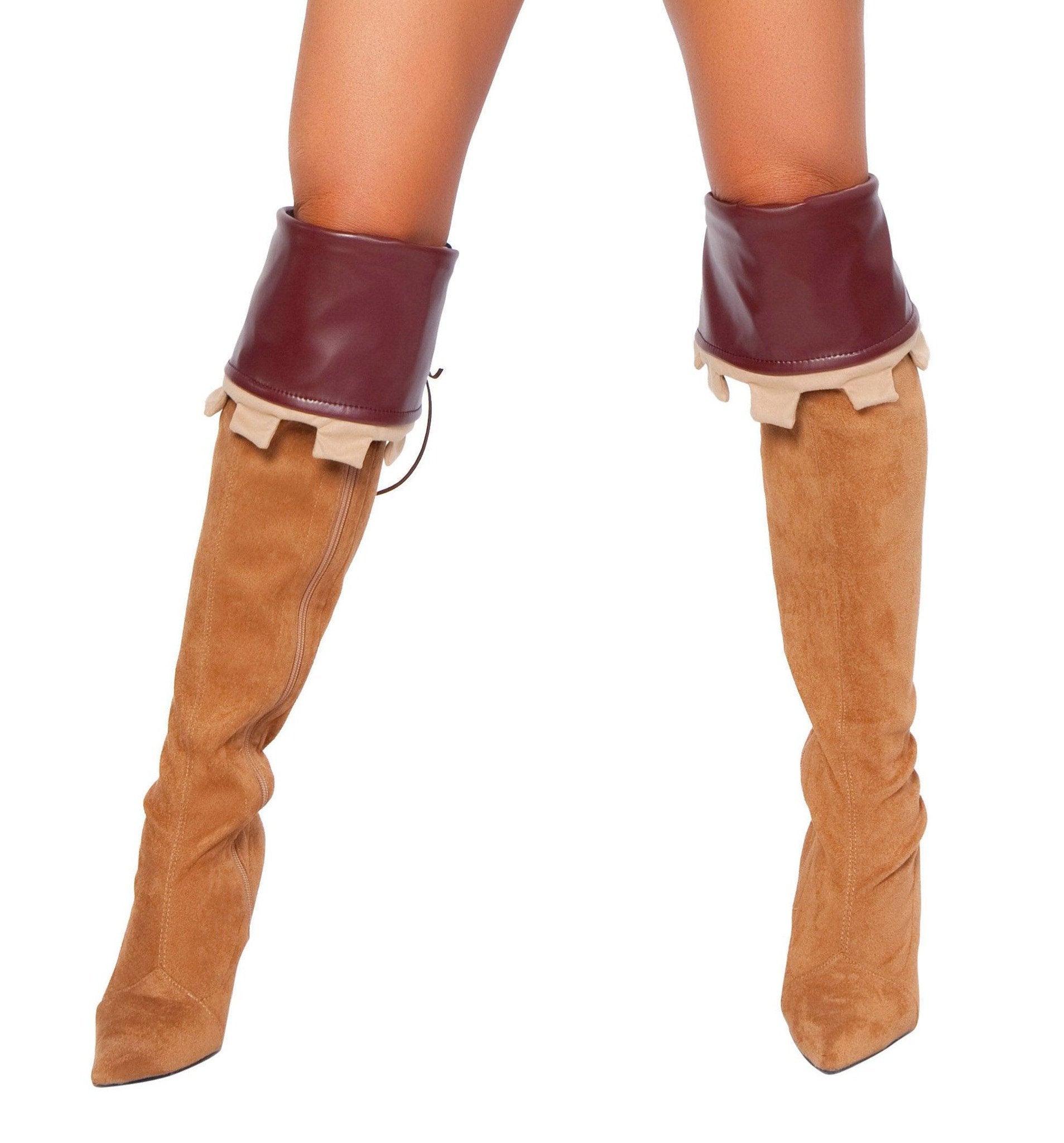Brown boot cuffs