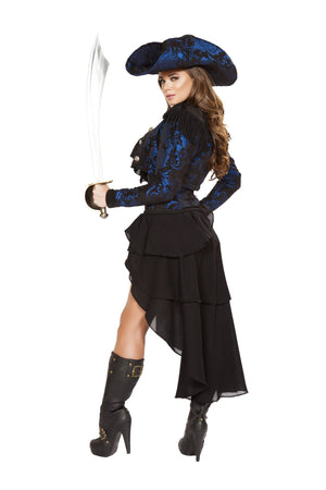 4pc Captain of the Night Pirate Costume
