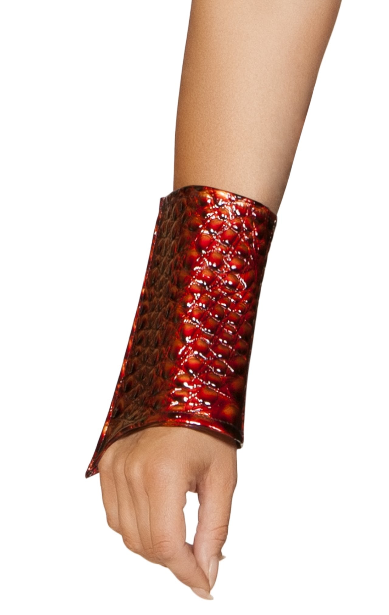 Red wrist cuffs