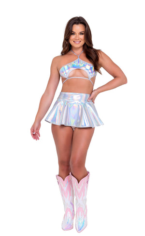 Holographic Keyhole Tie-Top