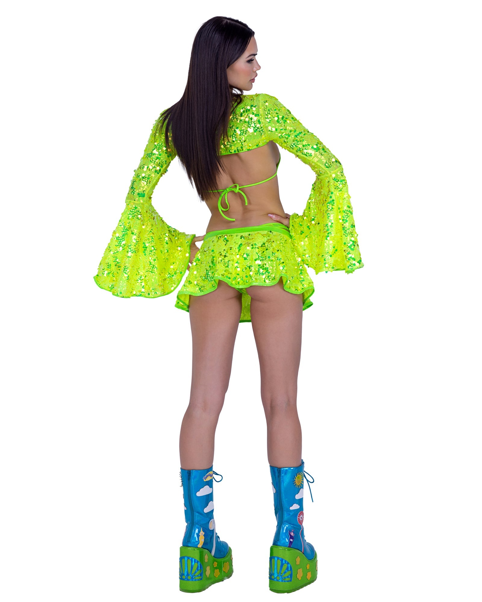 SparkleTwirl Sequin Flare Skirt