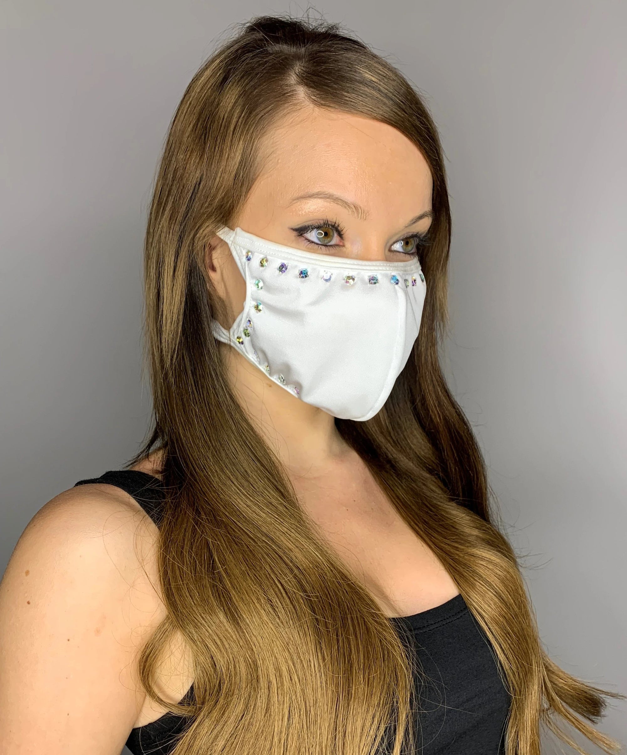 Multi Layered Face Mask - Rhinestones
