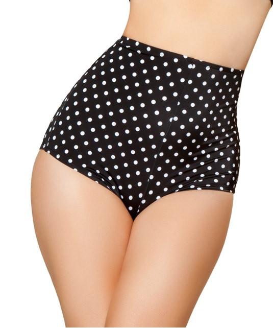 Black and white high waisted pinup booty shorts, view 1