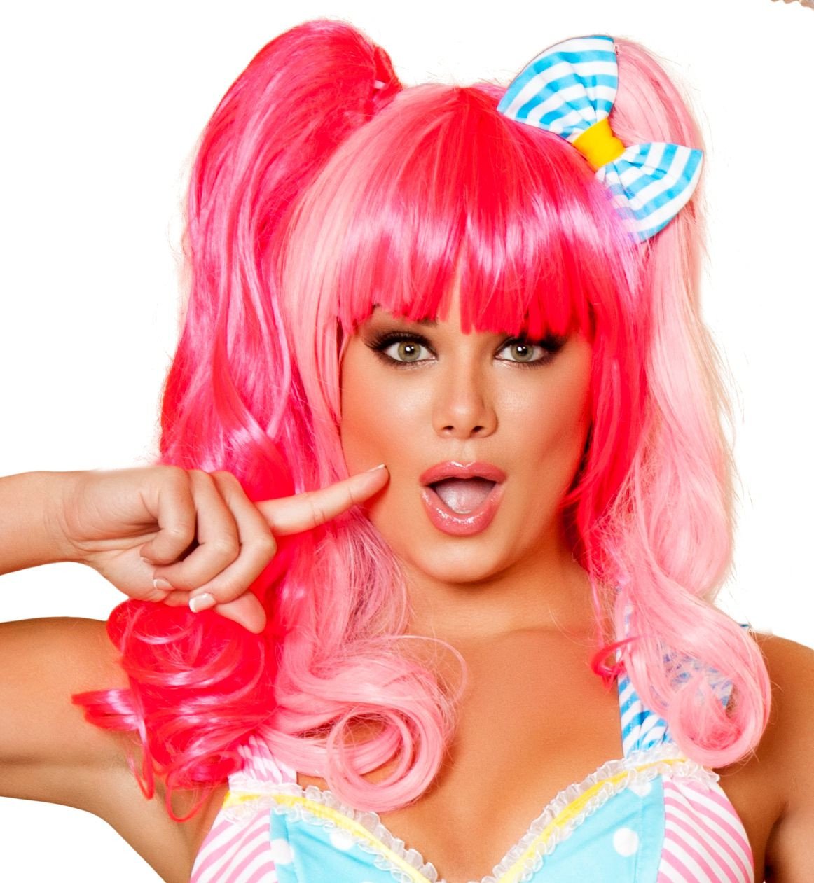 Hot Pink and Baby Pink Wig